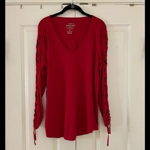 Torrid Super Soft Knit Long Sleeve Red Tunic